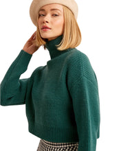 Load image into Gallery viewer, Ribbed Mock Neck Crop Pullover Sweater
