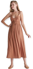 Load image into Gallery viewer, Luna Beaded Double Waist Maxi Dress- Mocha
