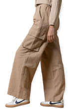Load image into Gallery viewer, Daisy Embroidered Cargo Pants- Khaki
