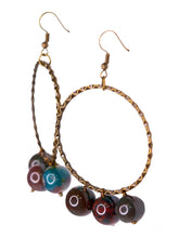 Load image into Gallery viewer, Natural Stone India Agate Hoop Earrings
