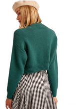 Load image into Gallery viewer, Ribbed Mock Neck Crop Pullover Sweater
