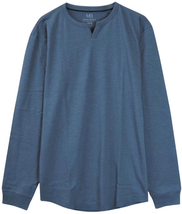 The Essential Blue Steel Long Sleeve Notched V
