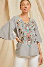 Load image into Gallery viewer, V Neckline Detailed Embroidery Blouse
