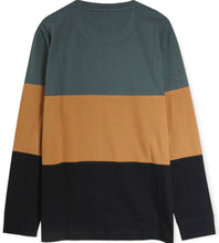 Load image into Gallery viewer, Forest Green Long Sleeve Color Block Crew
