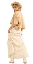 Load image into Gallery viewer, Solid Smock Elastic Waist Floral Lace Maxi Skirt
