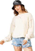Load image into Gallery viewer, Sherpa Teddy Bear Sweater- Cream
