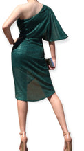Load image into Gallery viewer,  Sequin One Shoulder Ruched Bodycon Dress
