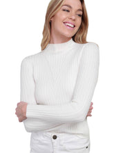 Load image into Gallery viewer, White Cable Mock Neck Sweater Top
