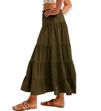 Load image into Gallery viewer, Paloma Tiered Maxi Skirt- Dark Olive
