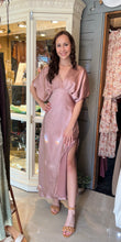 Load image into Gallery viewer, Classic Elegant Mauve Satin Maxi Dress
