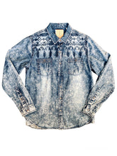 Load image into Gallery viewer, 90s Long Sleeve Embroidered Denim Shirt

