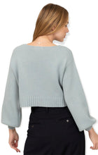 Load image into Gallery viewer, All To Myself Long Puff- Sleeve Cropped Sweater-  Teal
