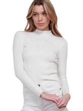 Load image into Gallery viewer, White Cable Mock Neck Sweater Top
