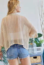 Load image into Gallery viewer, Fishnet Knit Short Sleeve Kimono Cardigan
