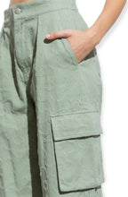 Load image into Gallery viewer, Daisy Embroidered Cargo Pants- Olive
