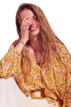 Load image into Gallery viewer, Floral Chiffon Balloon-Sleeve Peasant Blouse
