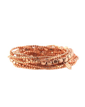 Load image into Gallery viewer, Copper Layered Beaded Bracelet With Accent Charm
