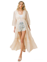 Load image into Gallery viewer, Cora&#39;s Sheer Textured Maxi  Kimono Cover Up
