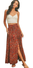 Load image into Gallery viewer, Rust/Olive Ethnic Print Maxi Skirt
