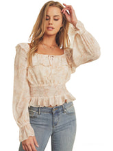 Load image into Gallery viewer, Light Blush Feminine Floral Blouse
