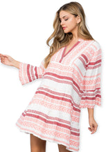 Load image into Gallery viewer, Ivy Pink Bell Sleeve Pattern Dress
