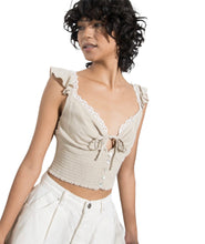 Load image into Gallery viewer, Stacy’s Eyelet Lace Smocking Top- Sage
