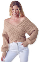 Load image into Gallery viewer, Olivia’s Crossover Knit Sweater- Taupe
