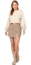 Load image into Gallery viewer, All To Myself Long Puff- Sleeve Cropped Sweater- Beige
