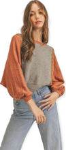Load image into Gallery viewer, Mixed Knit Batwing Sweater- Copper
