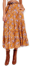 Load image into Gallery viewer, Floral Printed Button Down Waist Tiered Maxi Skirt
