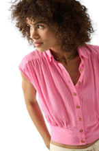 Load image into Gallery viewer, Solid Collar Neck Sleeveless Crop Shirt
