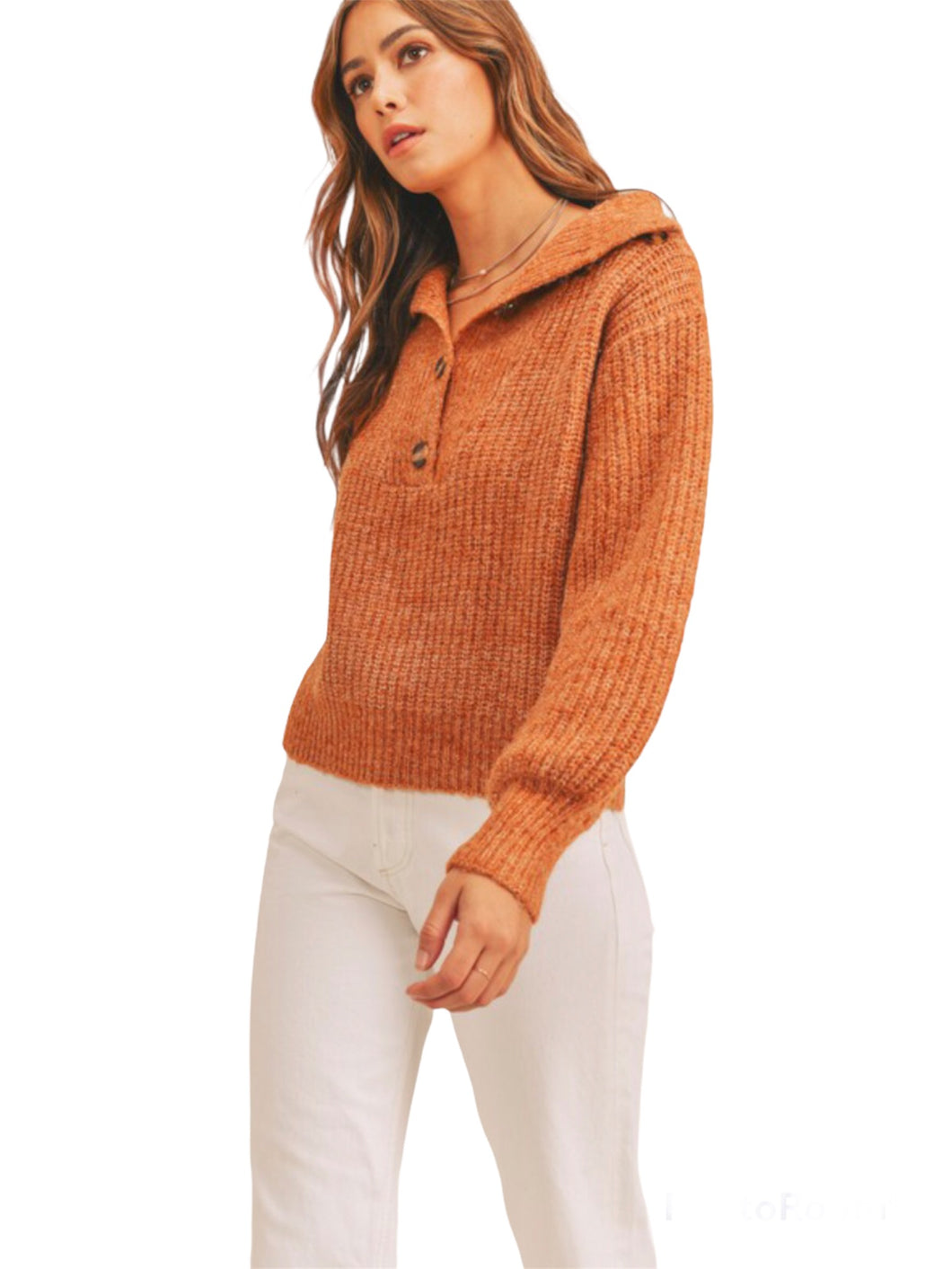 Rust Chunky Pullover Sweater