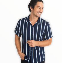 Load image into Gallery viewer, Navy Collar Stripe Shirt

