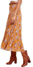 Load image into Gallery viewer, Floral Printed Button Down Waist Tiered Maxi Skirt
