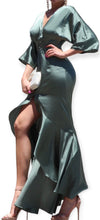 Load image into Gallery viewer, Satin Maxi Dress- Sage Green
