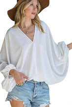 Load image into Gallery viewer, Aaliyah Dolman Sleeves V Neck Blouse
