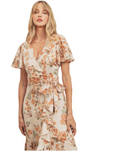 Load image into Gallery viewer, Spring Floral Satin Maxi Wrap Dress
