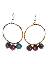 Load image into Gallery viewer, Natural Stone India Agate Hoop Earrings
