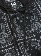 Load image into Gallery viewer, Paisley Print Hooded Shirt- Black
