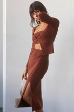 Load image into Gallery viewer, Autumn Coco Brown Cardigan &amp; Skirt 3 piece Set
