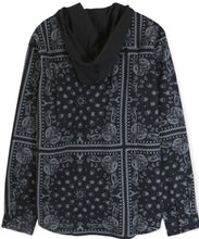 Load image into Gallery viewer, Paisley Print Hooded Shirt- Black

