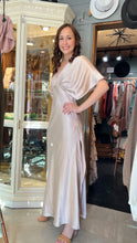 Load image into Gallery viewer, Classic Elegant Oyster Satin Maxi Dress
