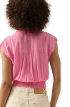 Load image into Gallery viewer, Solid Collar Neck Sleeveless Crop Shirt
