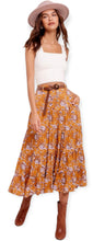 Load image into Gallery viewer, Floral Printed Button Down Waist Tiered Maxi Skirt
