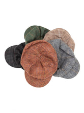Load image into Gallery viewer, Olive Plaid Newsboy Caps
