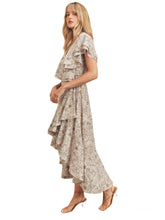 Load image into Gallery viewer, Daydream Floral  Print Wrap Dress- Dusty Pink

