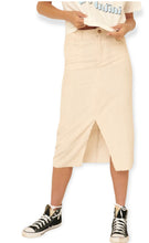 Load image into Gallery viewer, Cream Corduroy Midi Skirt 
