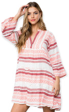 Load image into Gallery viewer, Ivy Pink Bell Sleeve Pattern Dress
