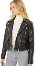 Load image into Gallery viewer, Faux Leather Cropped Moto Jacket
