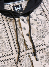 Load image into Gallery viewer, Paisley Print Hooded Shirt-  Sand
